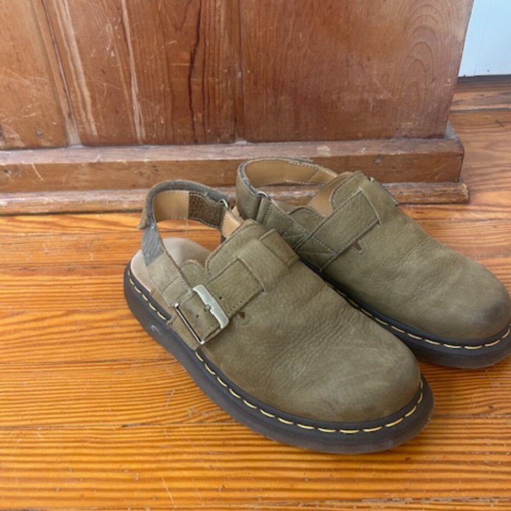 Dr Martins Slingback Suede Tan Clogs/ Mules US W9/M8